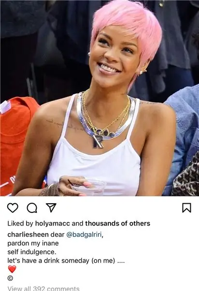 Charlie Sheen kontakton Rihanna-n përmes Instagramit