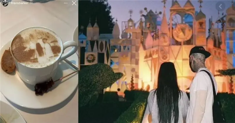 ኮርትኒ Kardashian Travis ባርከር ቡና Disneyland