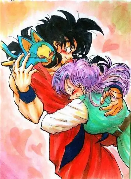 Bulma abraza el fan art de Yamcha