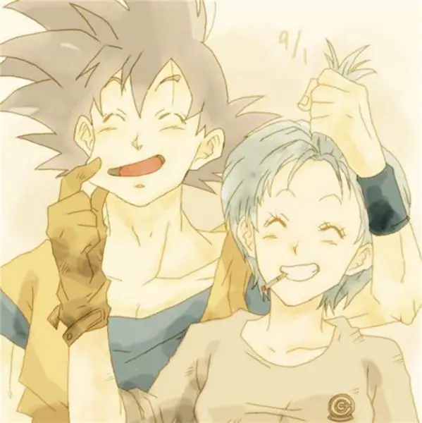 Goku y Bulma haciendo payasadas Fan Art