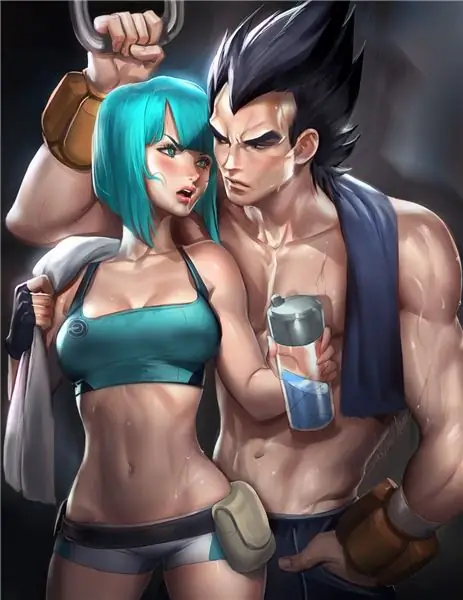 Fanart de entrenamiento de Bulma Vegeta