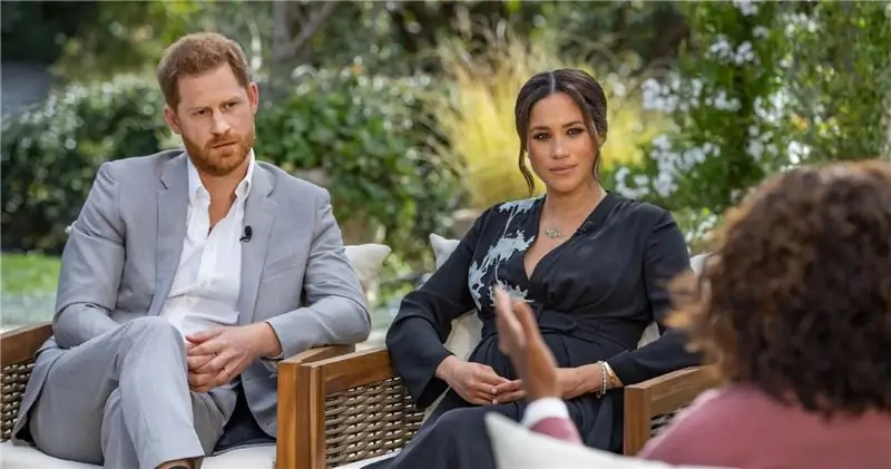 El príncep Harry i Meghan Markle amb Oprah Winfrey